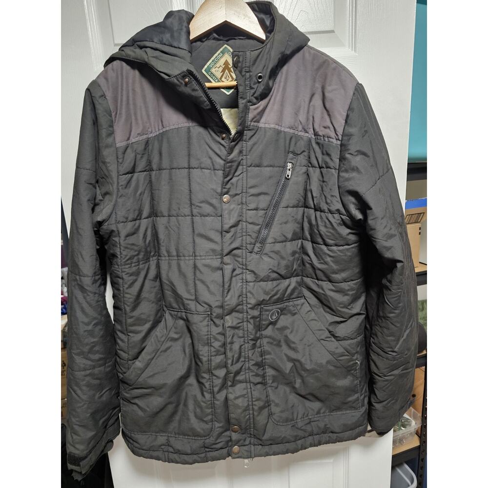 Vintage Volcom Ski Snowboard Jacket Black And Gray Mens Large Design Inside